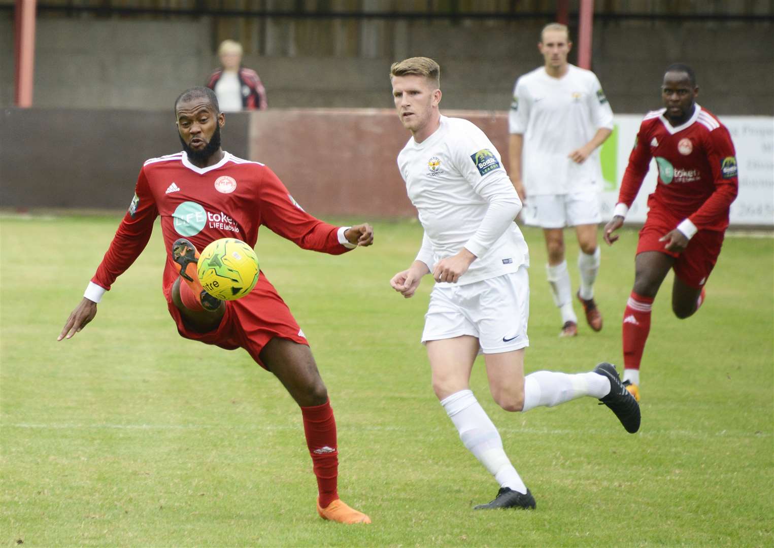 Zak Ansah (left) was prolific for Hythe Picture: Paul Amos