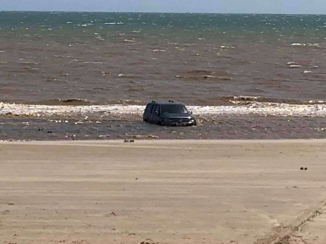 A 4x4 got stranded in high waters. All photos: South East Off Road Recovery