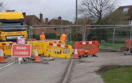 Metal fencing was put up around the void on Wednesday. Picture: Derek Harman