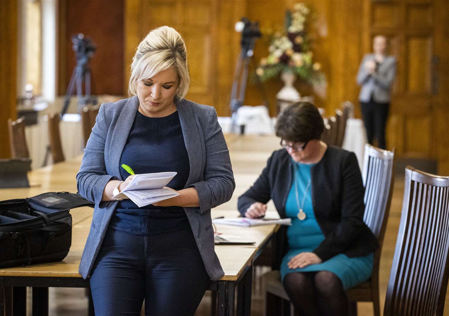 Deputy First Minister Michelle O’Neill (left) and First Minister Arlene Foster (Liam McBurney/PA)