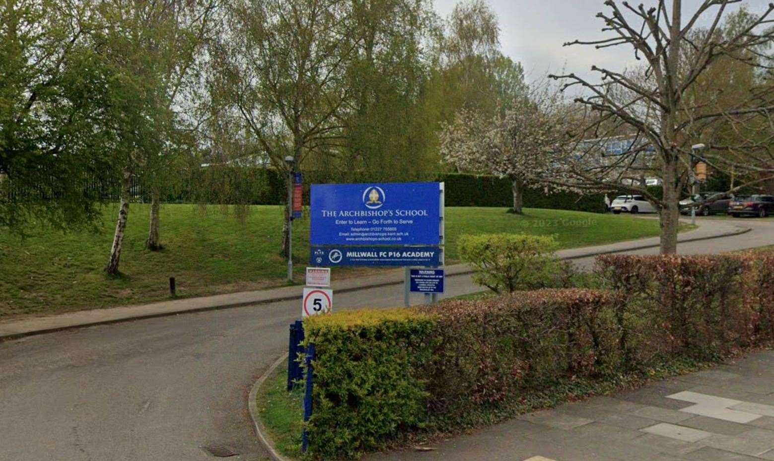 The Archbishop's School in Canterbury has warned parents after the indecent image was shared. Picture: Google