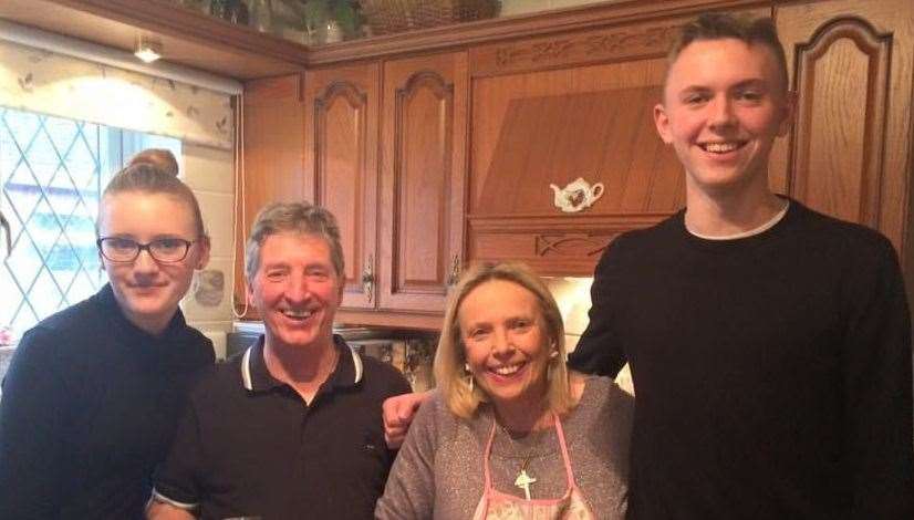 Gabe with grandparents Elaine and Peter, and sister Lilli