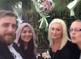 Steven Sadler Natasha Kelly shezz Sadler jodie Sadler - at the bench of remembrance in Margate