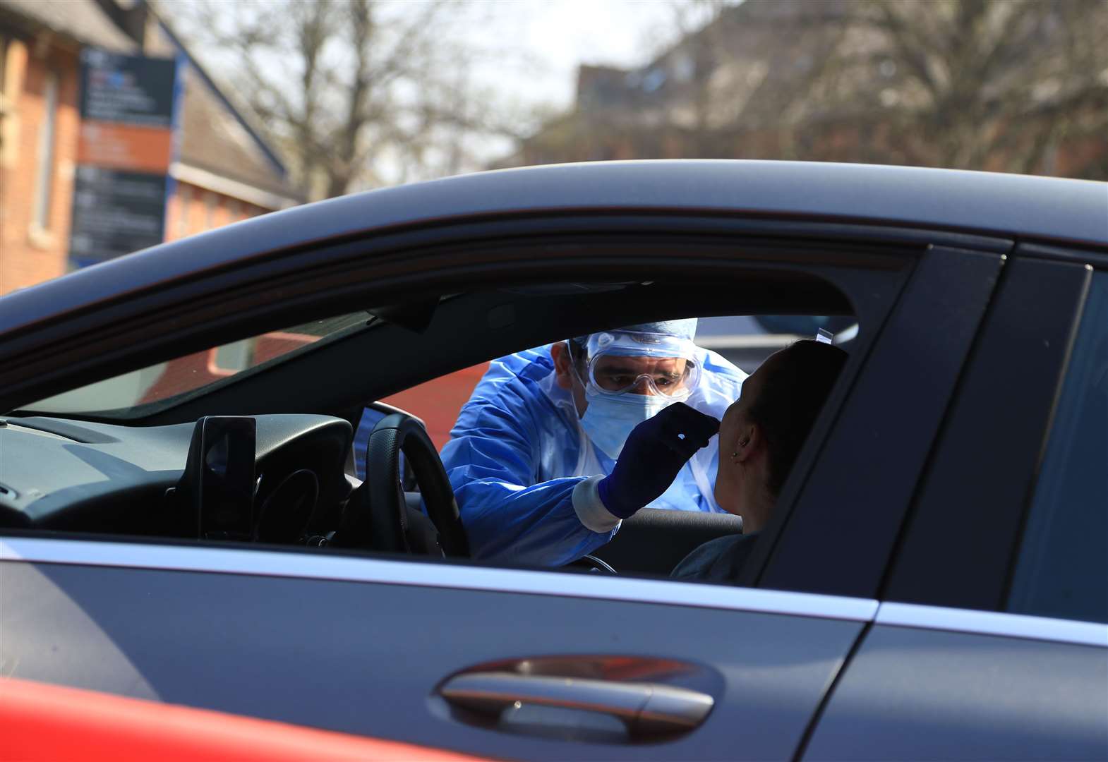 A drive-thru test centre for Covid-19 has been set up at Medway Maritime Hospital where NHS staff can be tested for coronavirus