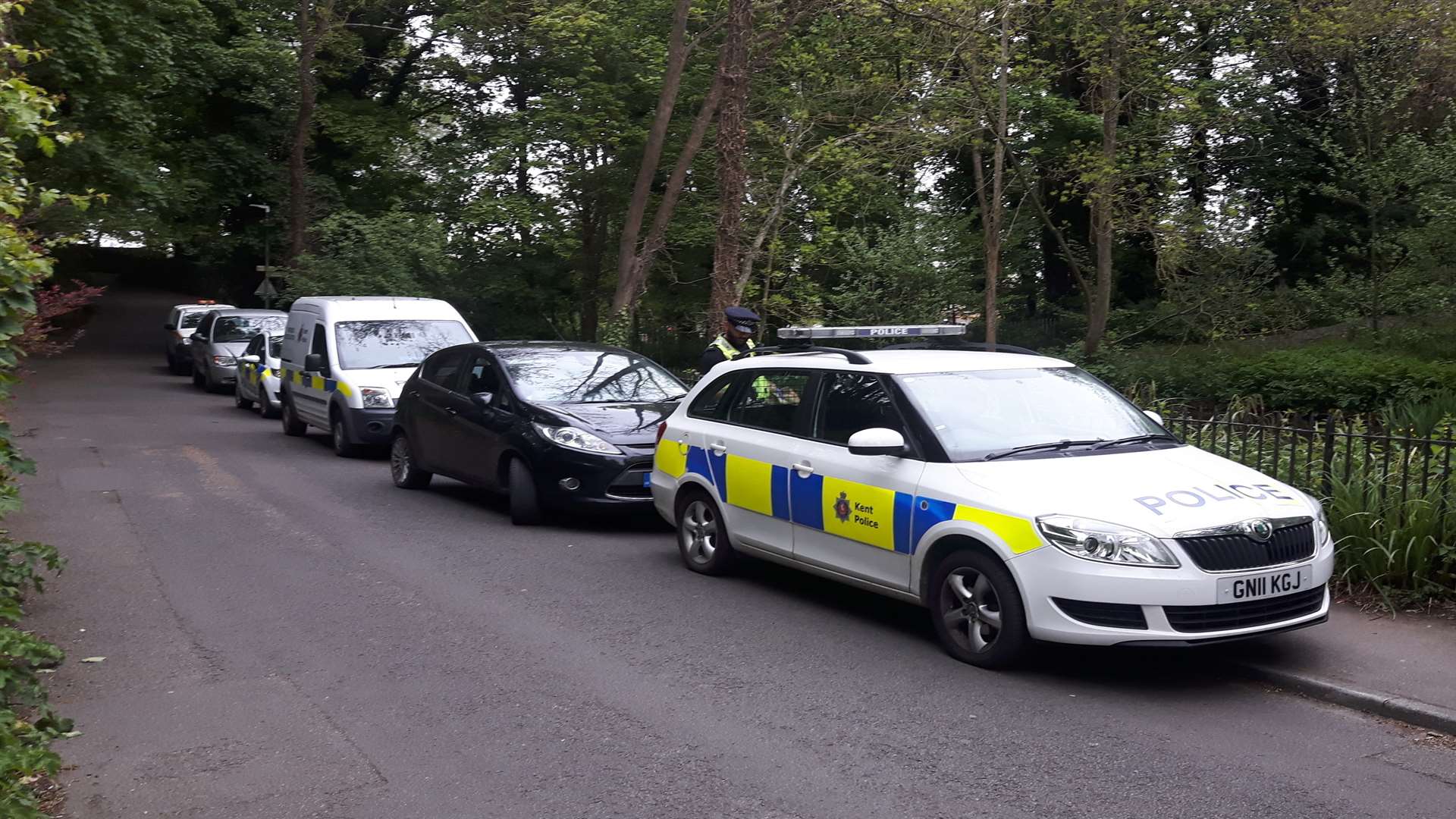 Police in Cave Hill, Tovil after the discovery of Mr Sirbu's body