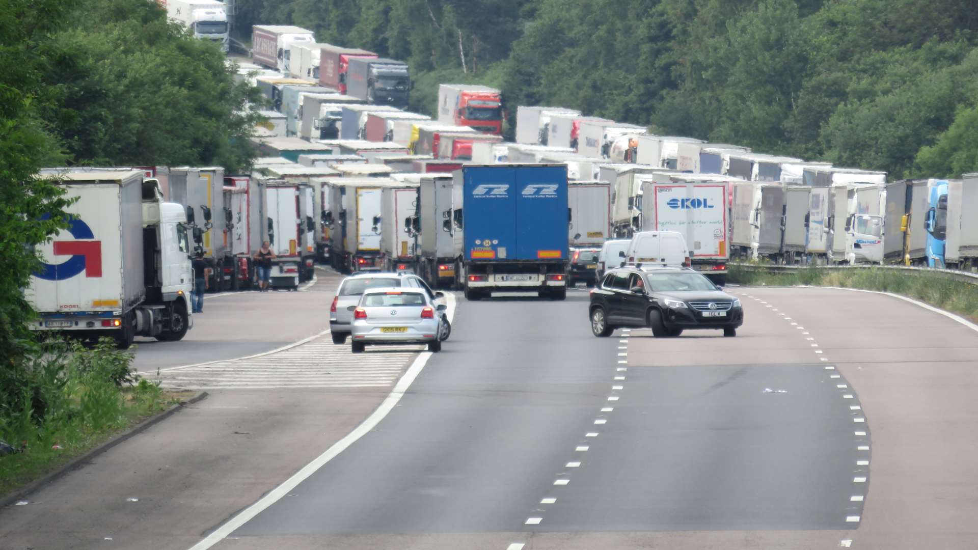 Scenes at Ashford like this were all too regular last year during the Operation Stack chaos. Picture: Andy Clark