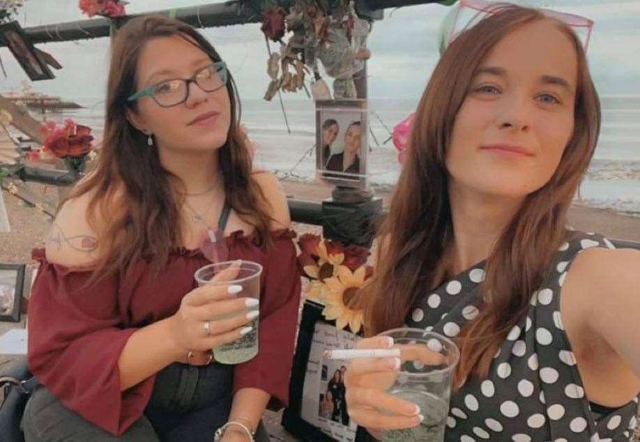 Lucy Fruin (left) and Elle Barrowcliff (right) say the memorial is a "place of comfort" for the family to remember Toby Barrowcliff