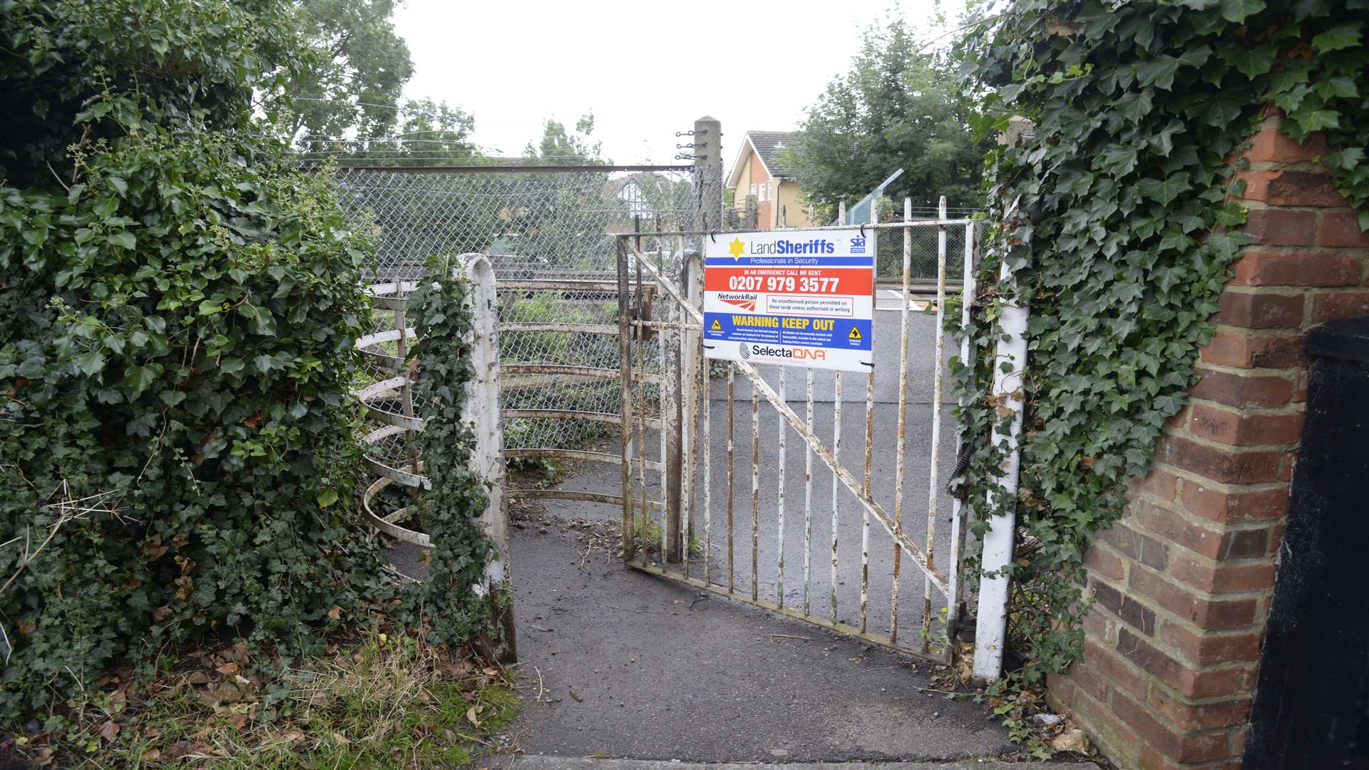 The entrance to the crossing where Sacha was hit by a train