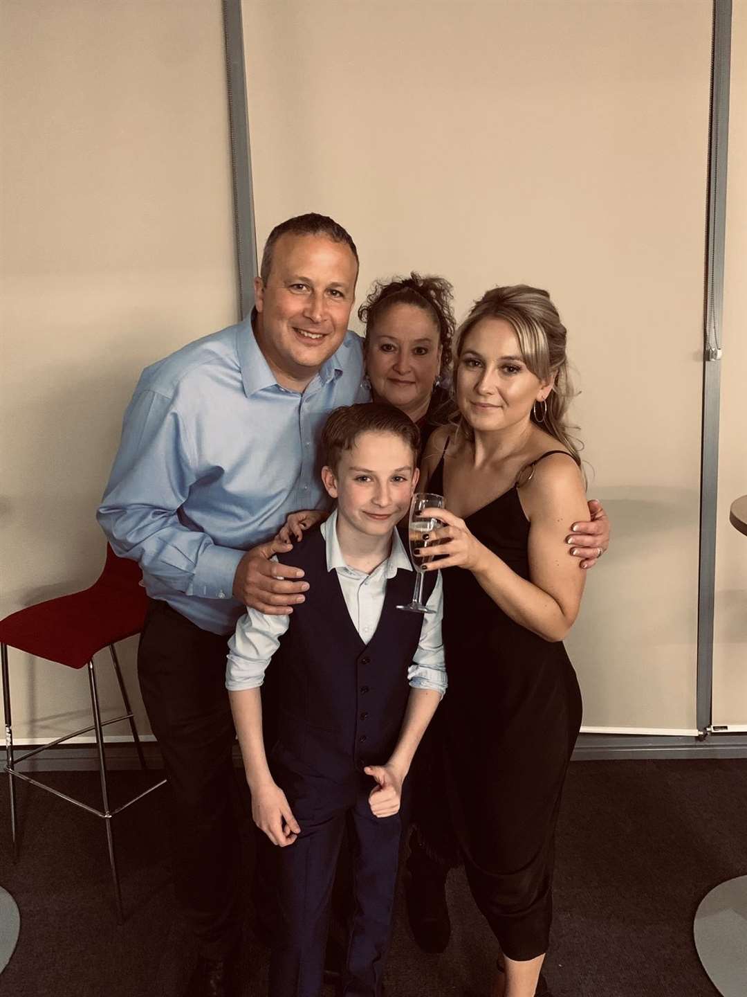 Jessica Tuffield, right, with her dad, mum and brother at her fundraiser, Sepsis Dinner and Dance (11310213)