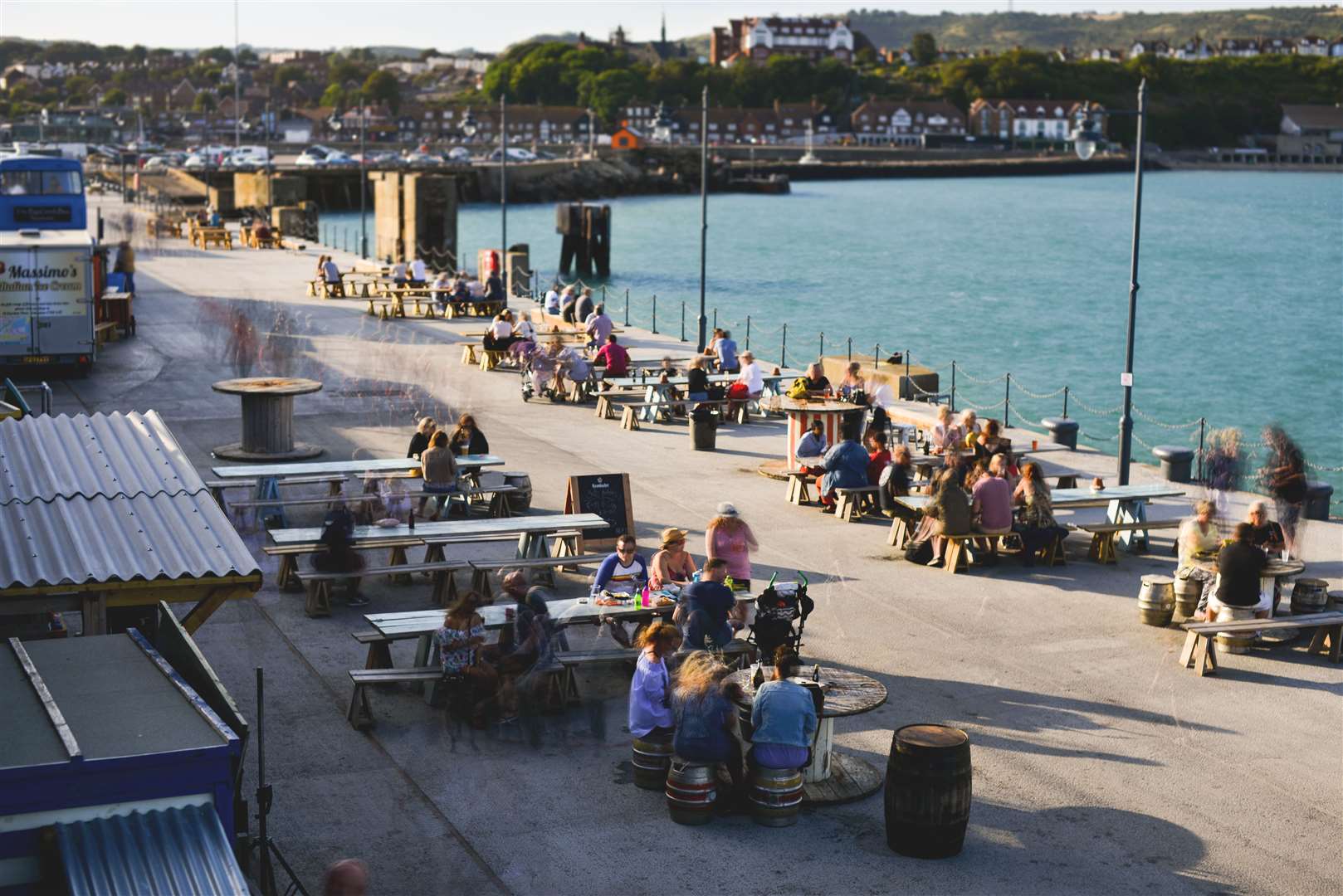 You can find the Big Greek Bus on the picturesque Harbour Arm in Folkestone. Picture: Folkestone Harbour Arm