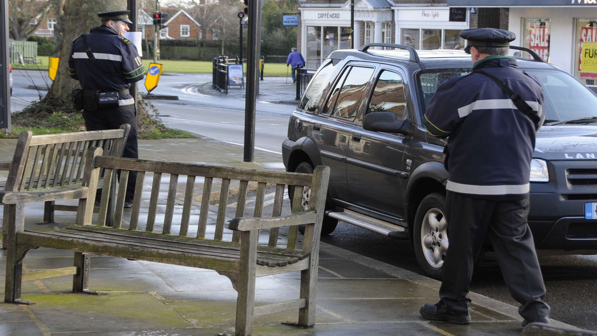 Traffic wardens in action in Tenterden