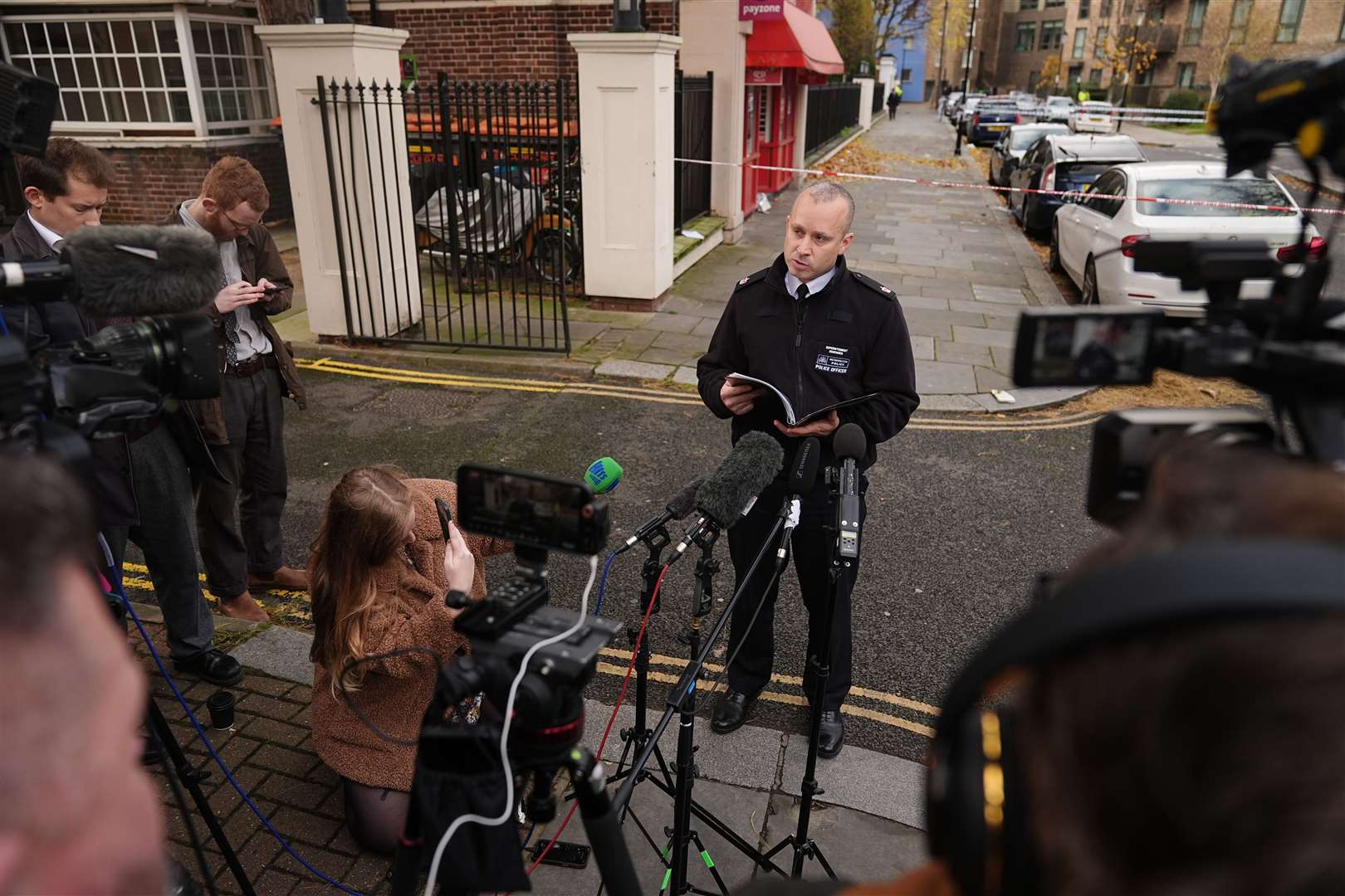 Superintendent Owen Renowden speaks to the media on West Row, near the scene on Southern Grove in Ladbroke Grove (Aaron Chown/PA)