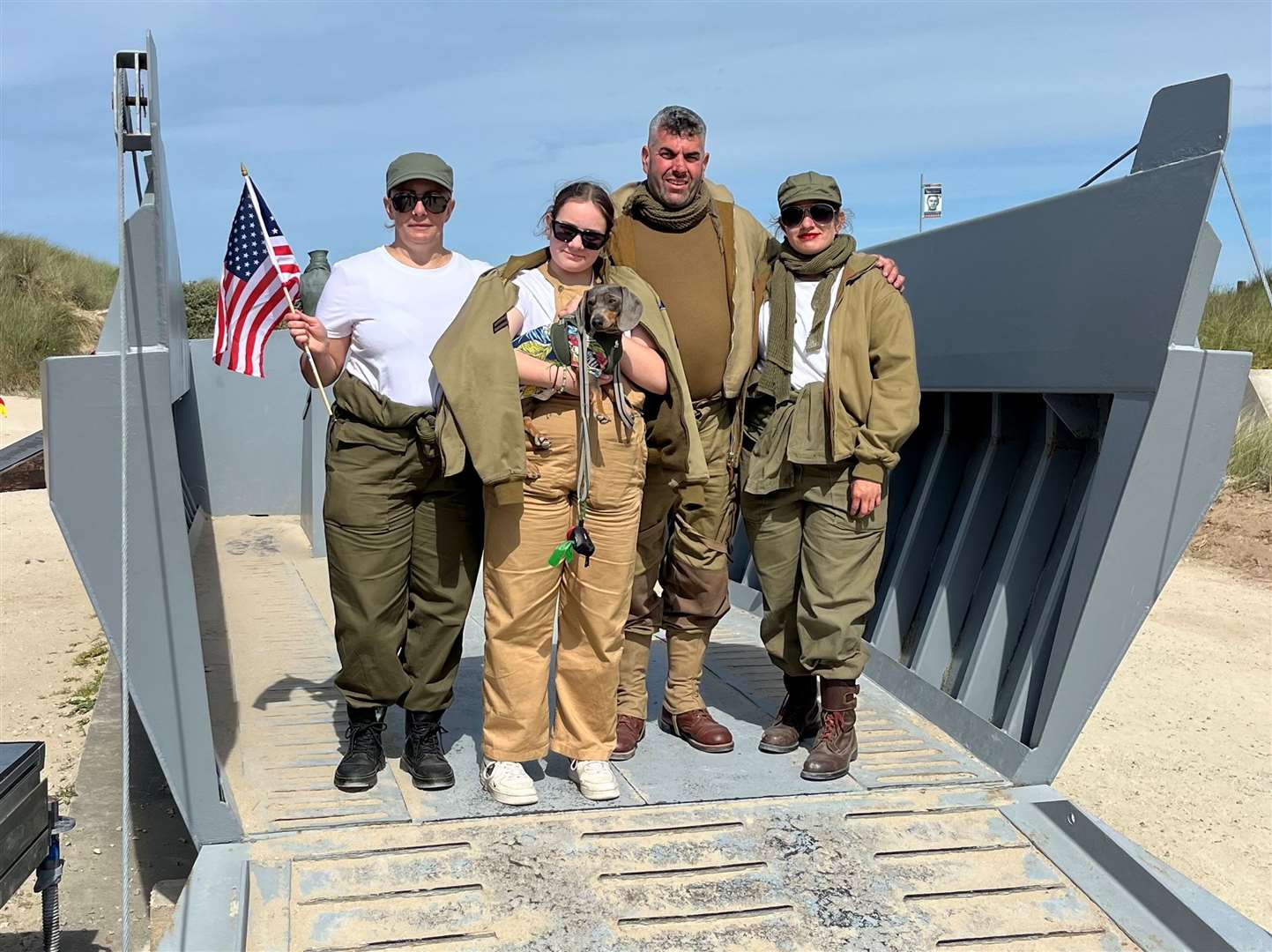 Annette, Emily, Neil and Leahnie Young spent the week in France for the 80th anniversary of the D-Day landings. Picture: Neil Young