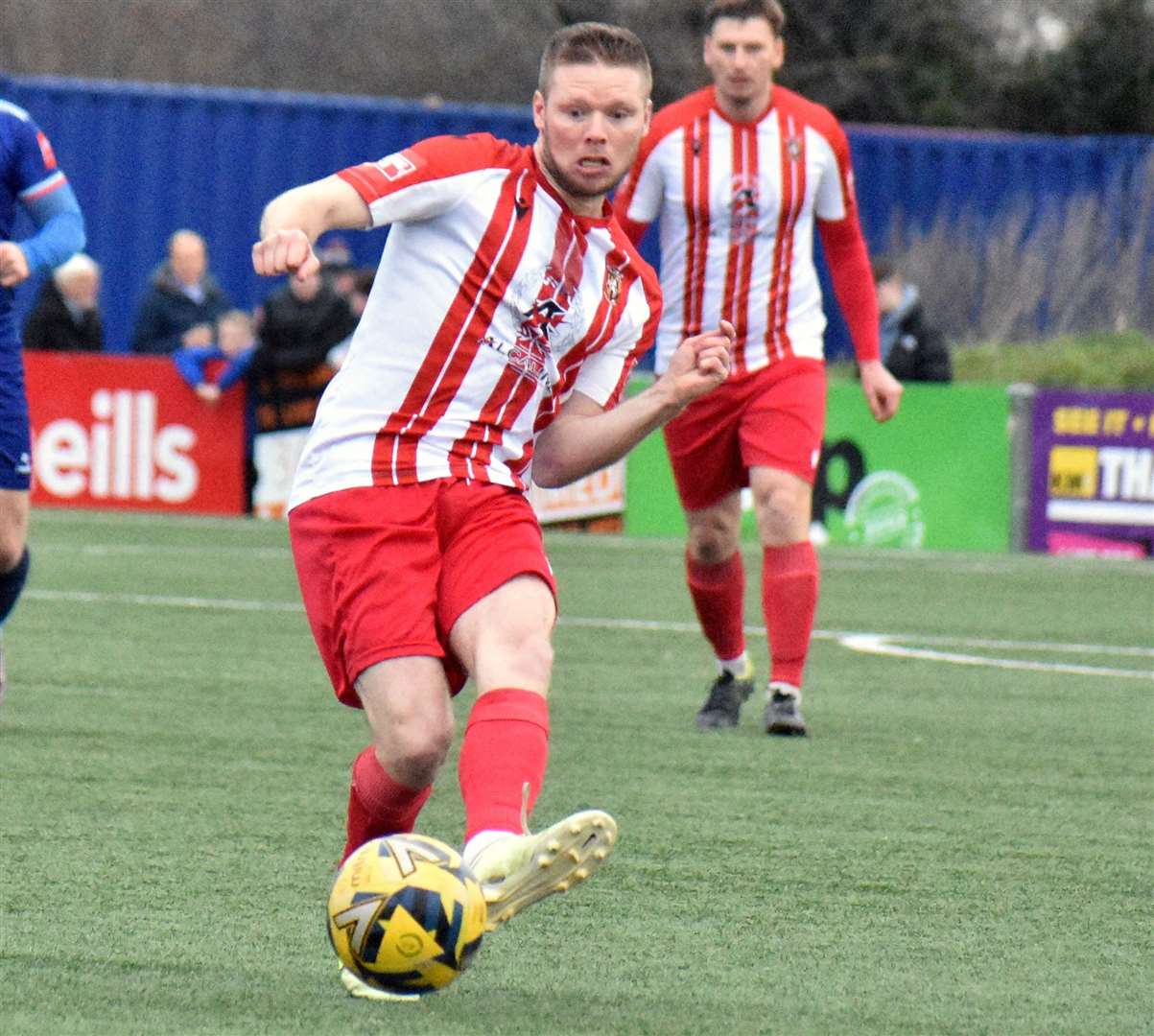 Scott Heard – the ex-Folkestone midfielder opened his account for Bay with the winning goal in Saturday’s 3-2 victory over Beckenham. Picture: Randolph File