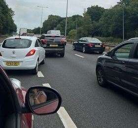 A lorry and coach were involved in a collision on the coastbound carriageway. Picture: Brittany Florence (58331009)