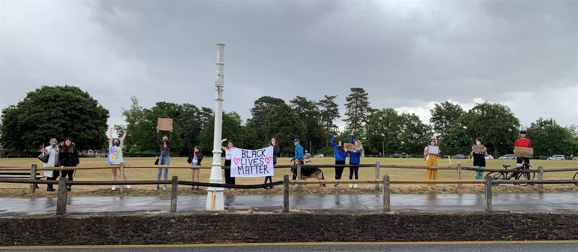 Black Lives Matter protestors in Sevenoaks. Picture: Audrey Iwasko