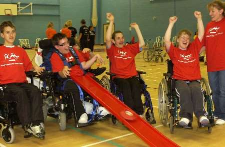 Valence School, Westerham, taking part in New Age Curling. Picture: JOHN WARDLEY