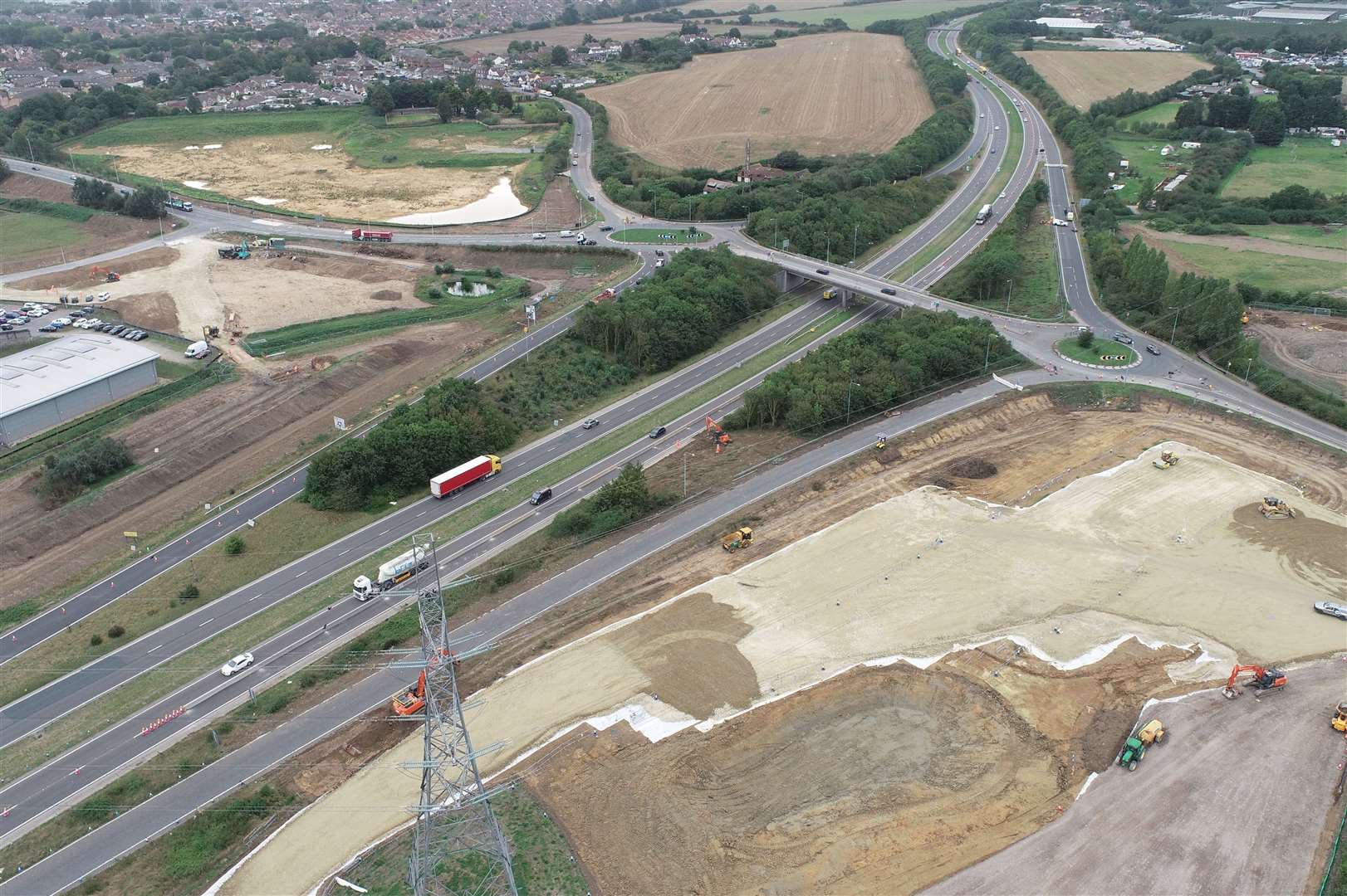 An aerial view of the Grovehurst junction