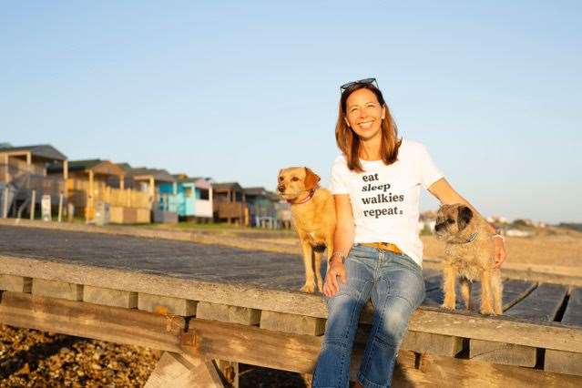 Michelle Burgess with her two rescue terriers, Barney and Sandy Picture: Nisha Jayne of Nisha Jayne Photography