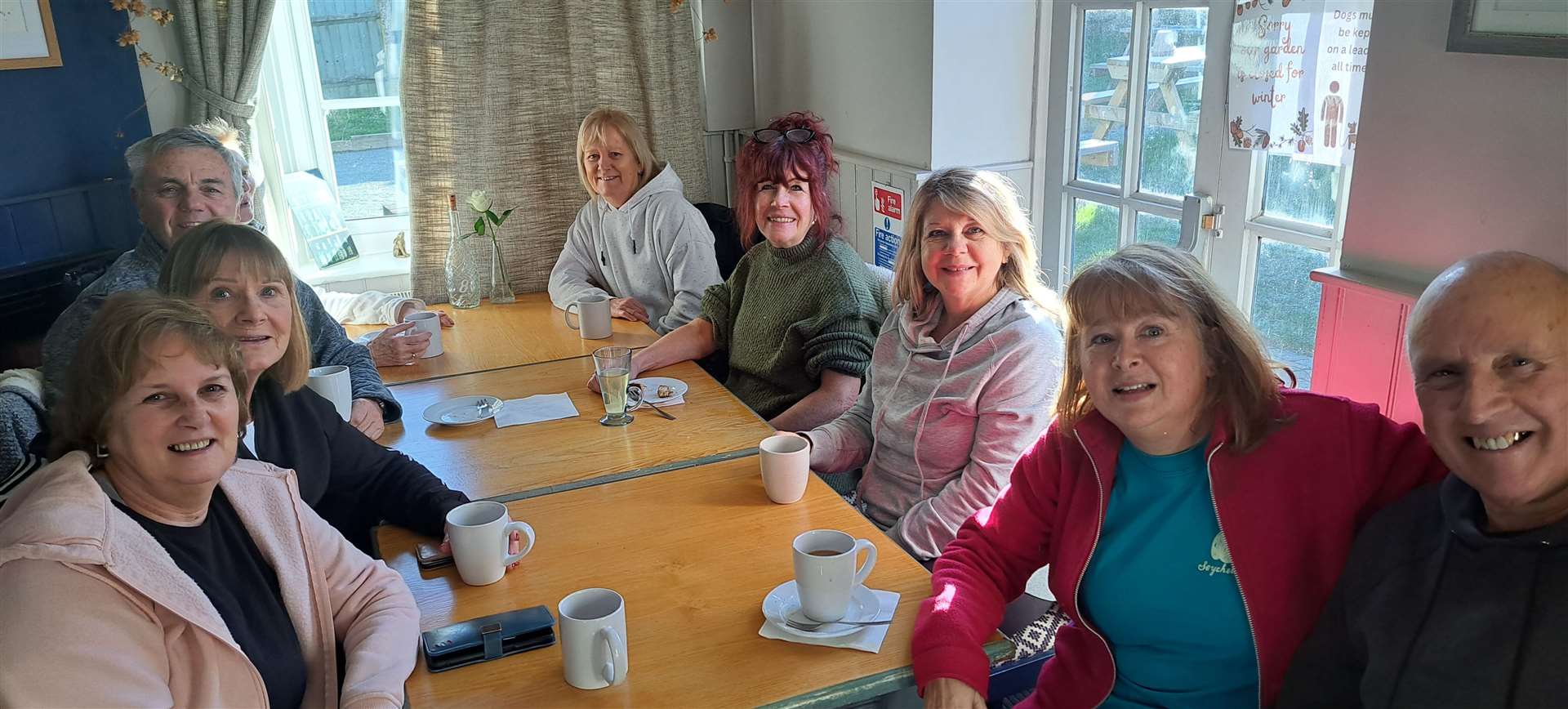 Members of the Zumba class relaxing at The Harrow