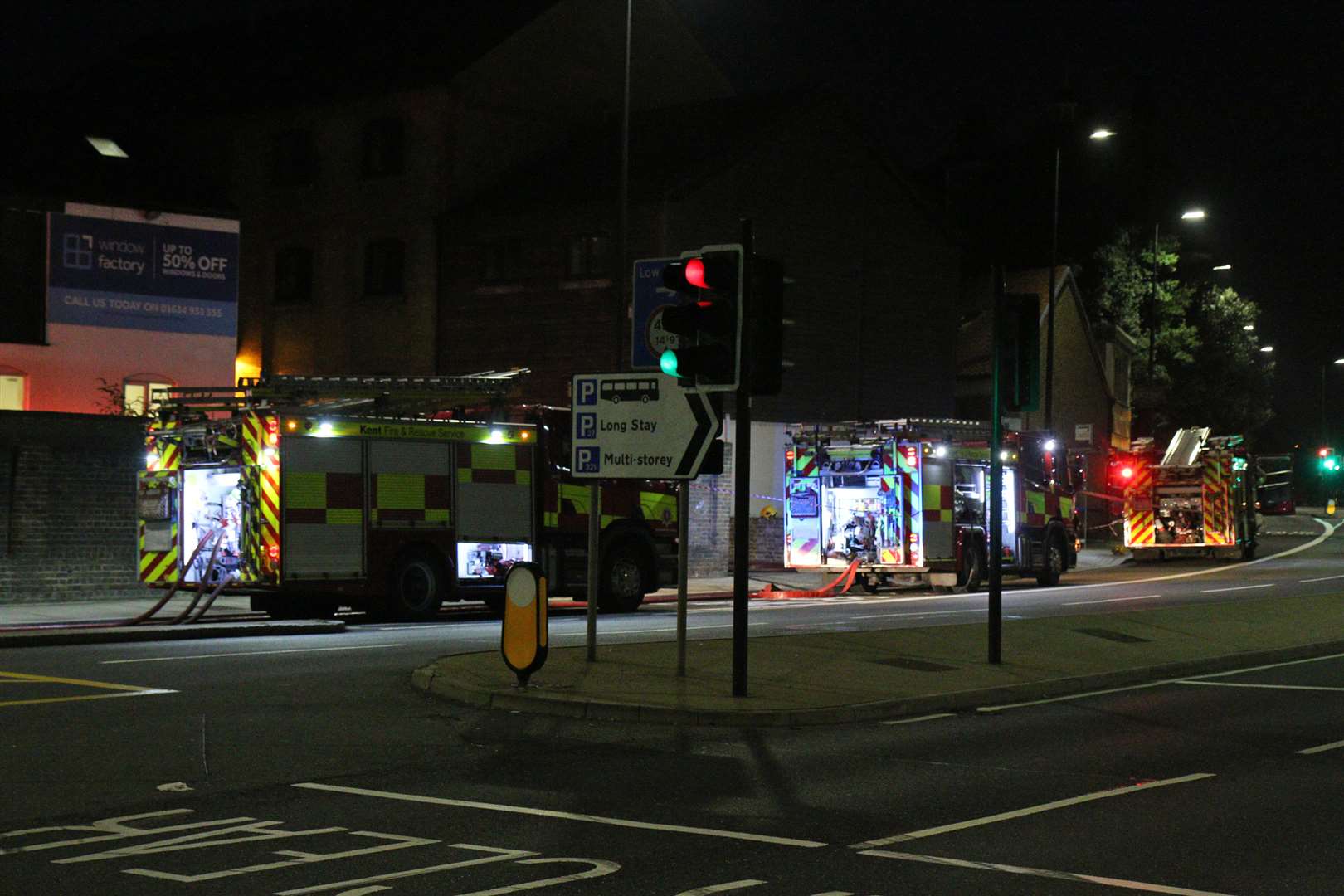 KFRS crews were called to a fire in a property near Corporation Street, Rochester. Picture: Keith Thompson