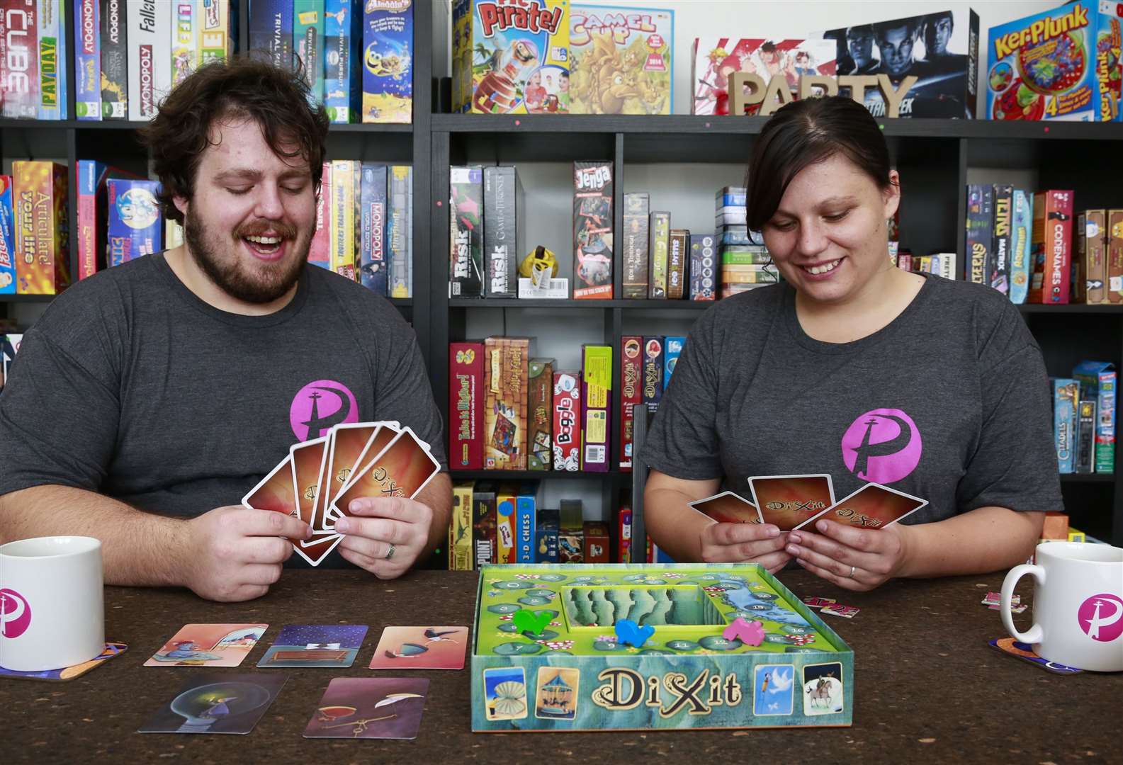 Playopolis owners Daniel Nethersole and Rebekah Jordan enjoy a game with a brew. Picture: Martin Apps