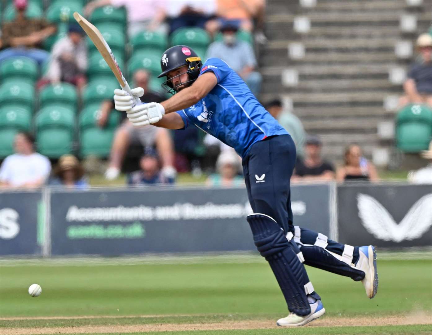 Jack Leaning - delivered a captain’s knock, hitting an unbeaten 81 from 117 balls in Kent Spitfires’ three-wicket win against Derbyshire on Friday. Picture: Keith Gillard