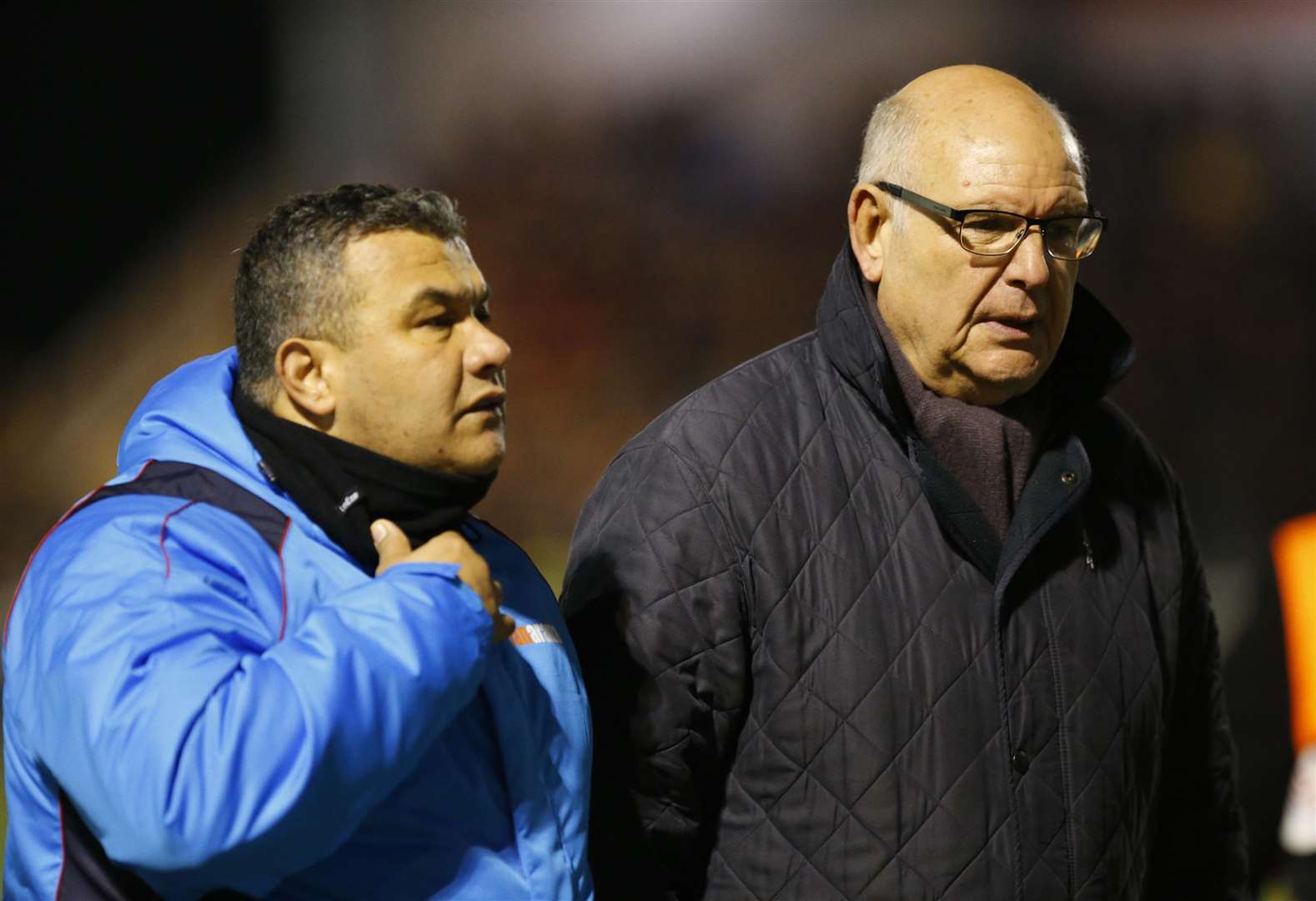 Maidstone boss John Still with head coach Hakan Hayrettin Picture: Andy Jones