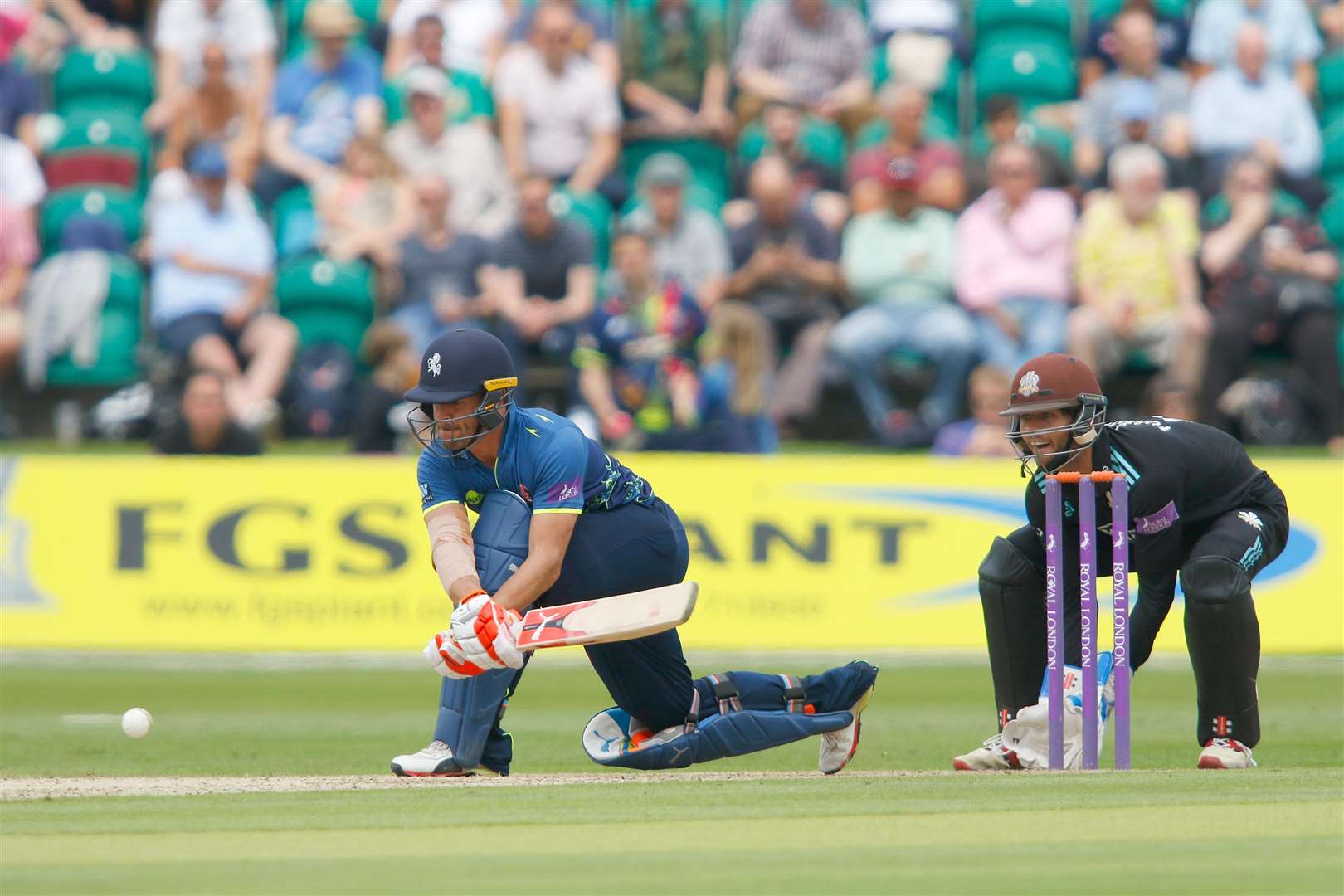 Heino Kuhn batting against Surrey. Picture: Andy Jones