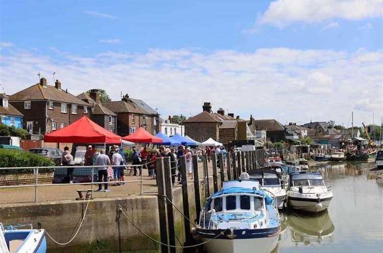 Queenborough Harbour's quayside market. Picture: Queenborough Harbour Trust