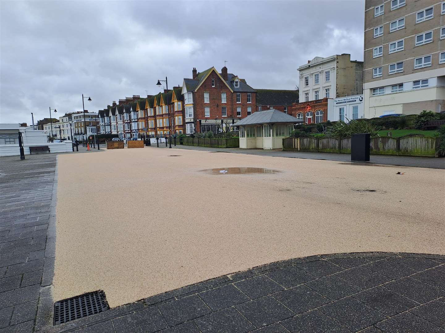 The plaza was the result of a controversial pedestrianisation project in Herne Bay