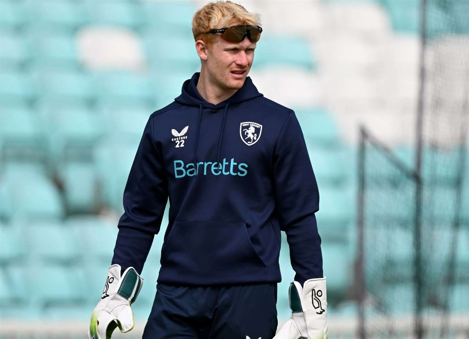 Jordan Cox is a wicketkeeper but had also regularly featured for Kent Spitfires in the outfield – and made some strong contributions. Picture: Keith Gillard