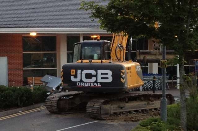 Digger used to rip an ATM from Tesco in Pembury. Picture: Mick Lawrence