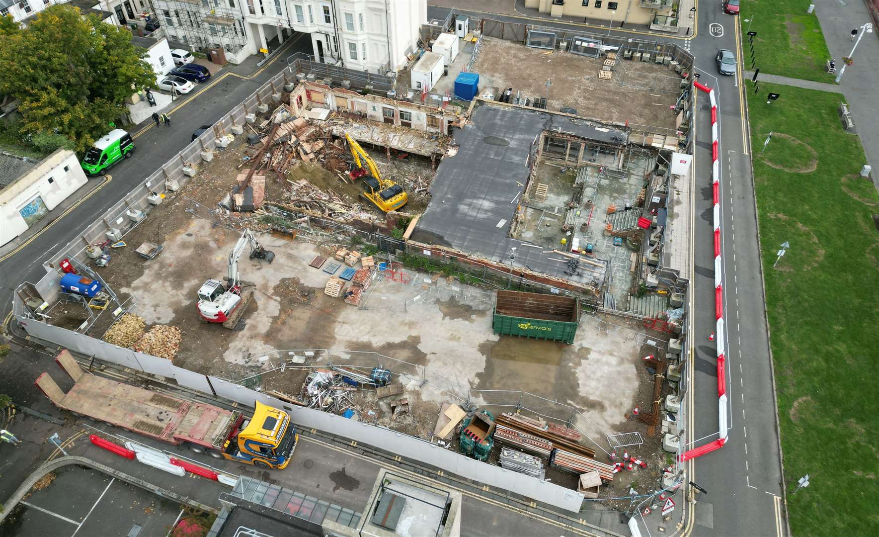 Demolition work taking place at the Leas Pavilion site in 2022. Picture: Barry Goodwin