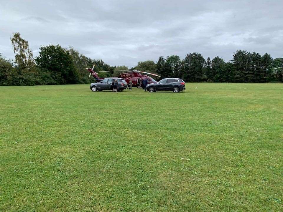 The Princess Royal was transported to and from her helicopter by land rovers. Photo: David Sheppard