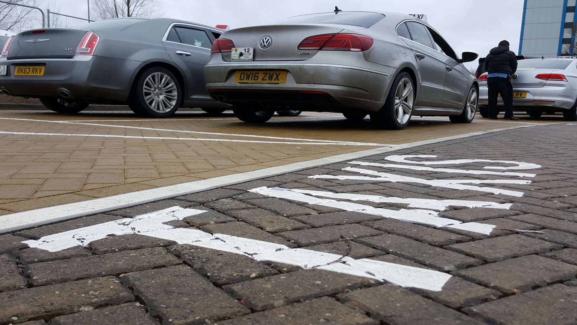 Taxis waiting in the new area