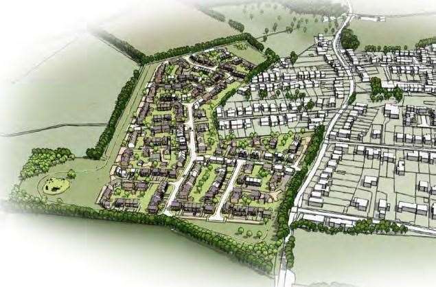 Outline plans for the development at Cliffe Woods for 225 new homes approved under previous owners Gladman Homes. Picture: FPCR/Gladman Homes