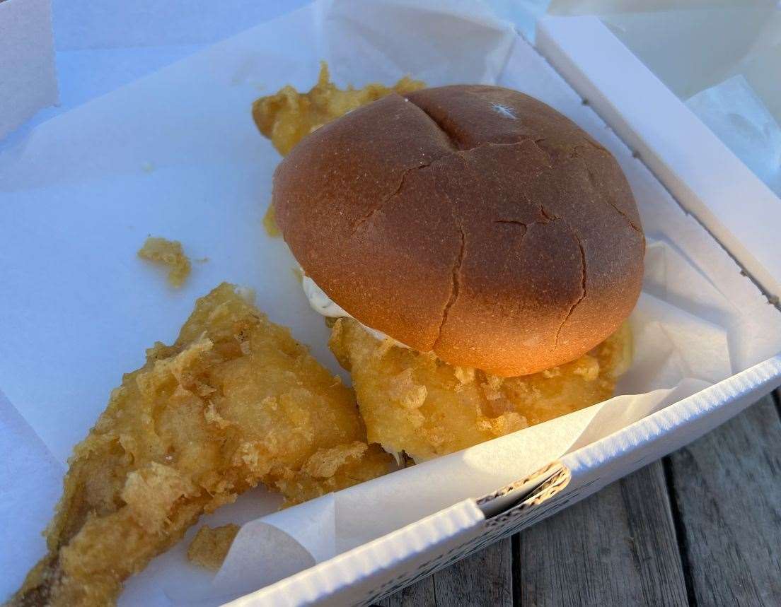 The fish burger... with added piece of fish thrown in for good measure