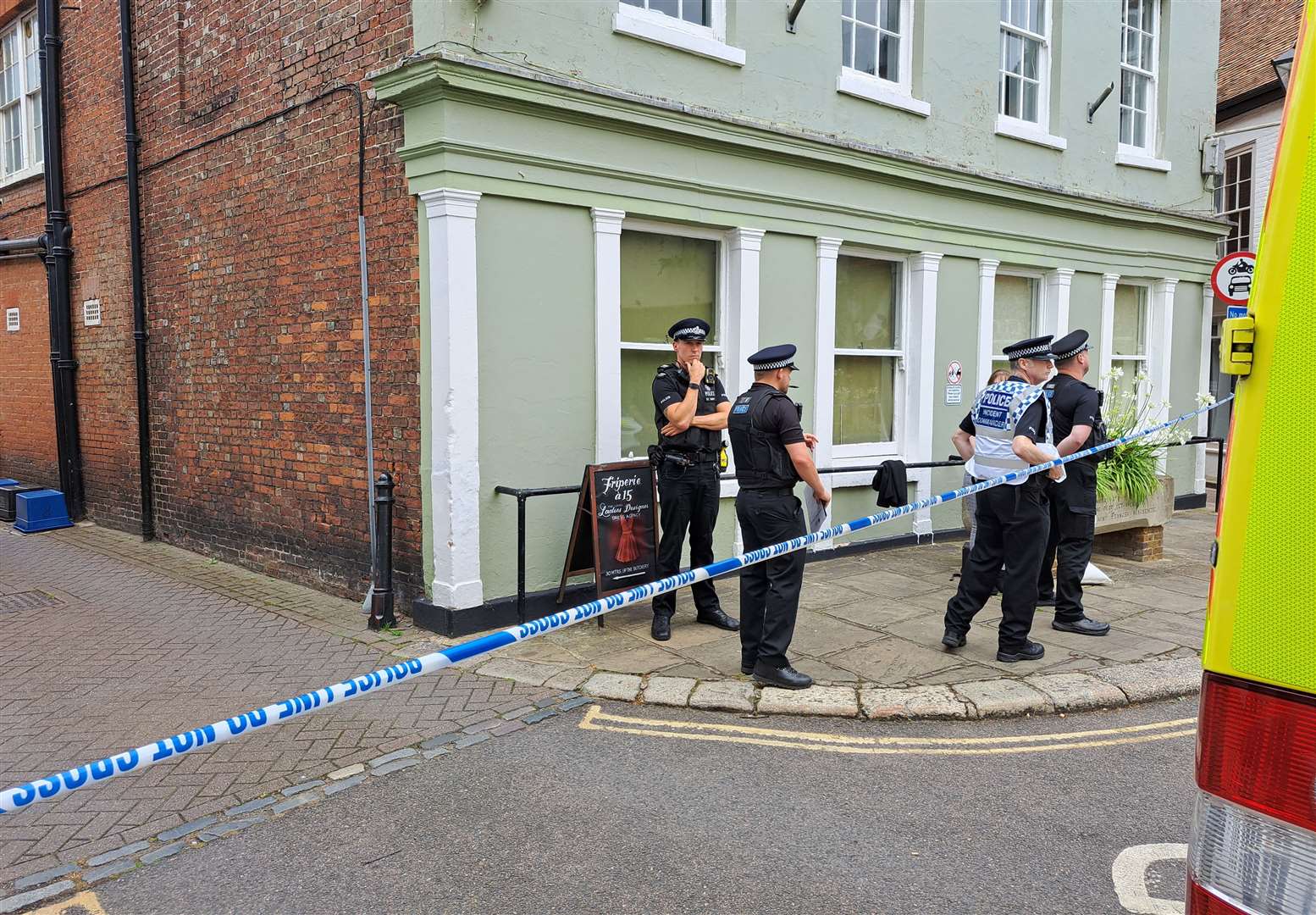 Police established a cordon in Sandwich yesterday