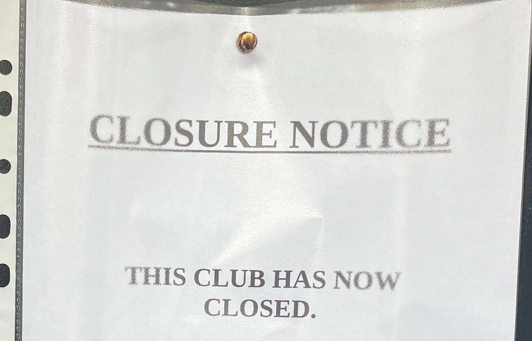 A closure notice was put up on the door