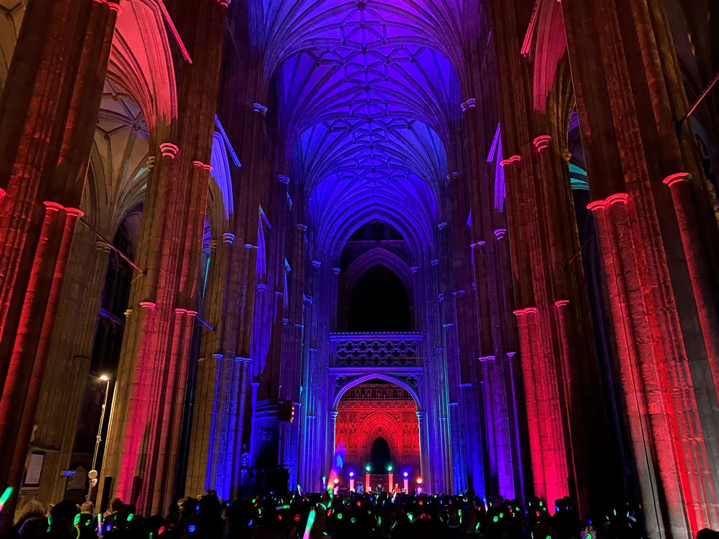 The silent disco saw Canterbury Cathedral's Nave transformed into a dancefloor