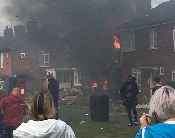 The immediate aftermath of the blast in Mill View, Willesborough