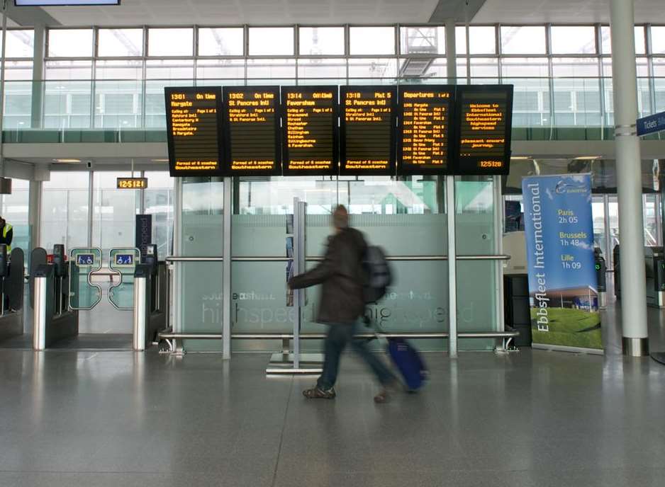 A commuter at Ebbsfleet International station