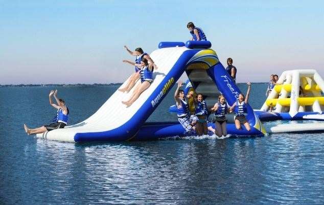 St Andrews Aqua Park will open at the St Andrews Lakes in Halling, near Rochester. Picture: Aquaglide Aquaparks