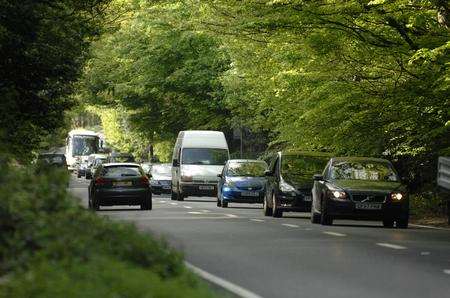 The A21 near North Farm retail park in Tunbridge Wells