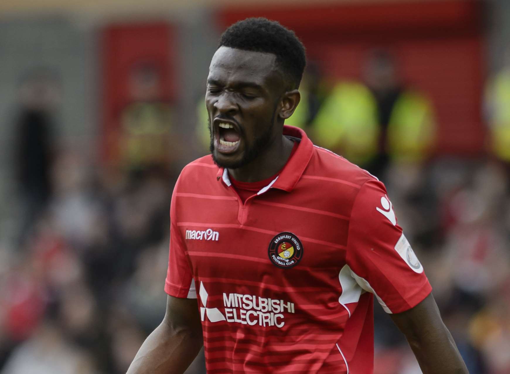 Anthony Cook walks off after being shown the red card Picture: Andy Payton