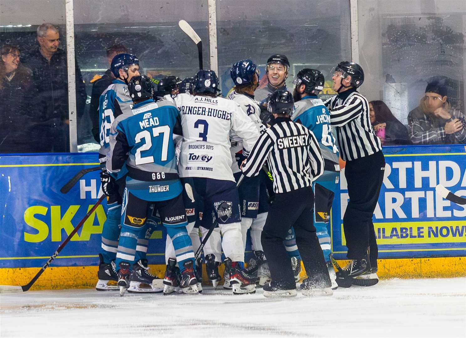 A heated moment as Invicta Dynamos faced Milton Keynes Thunder Picture: David Trevallion