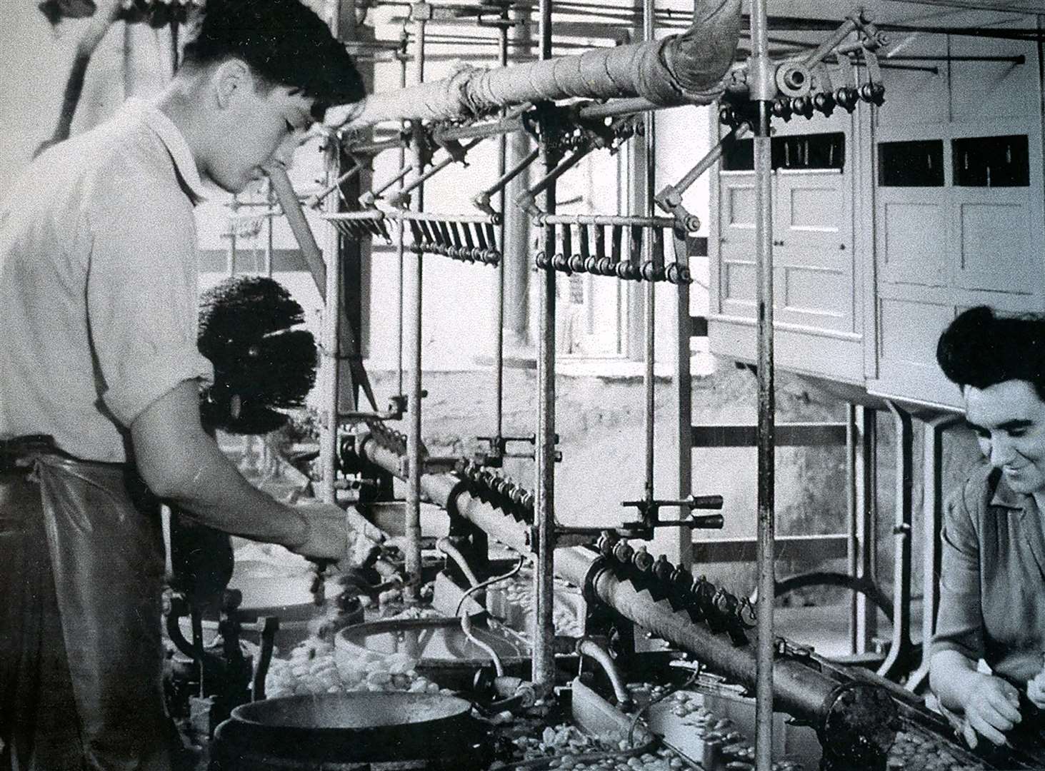 Guy Hart Dyke at the Lullingstone Castle silk farm with forewoman Mabel