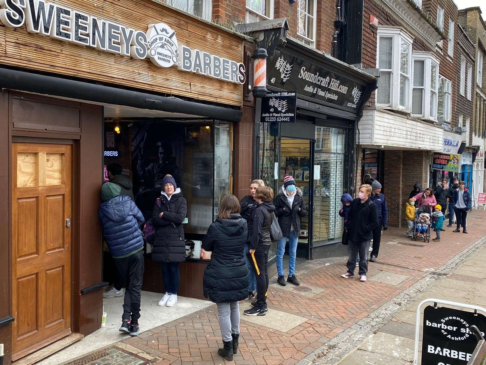 The Lower High Street's barber shops have proven popular today