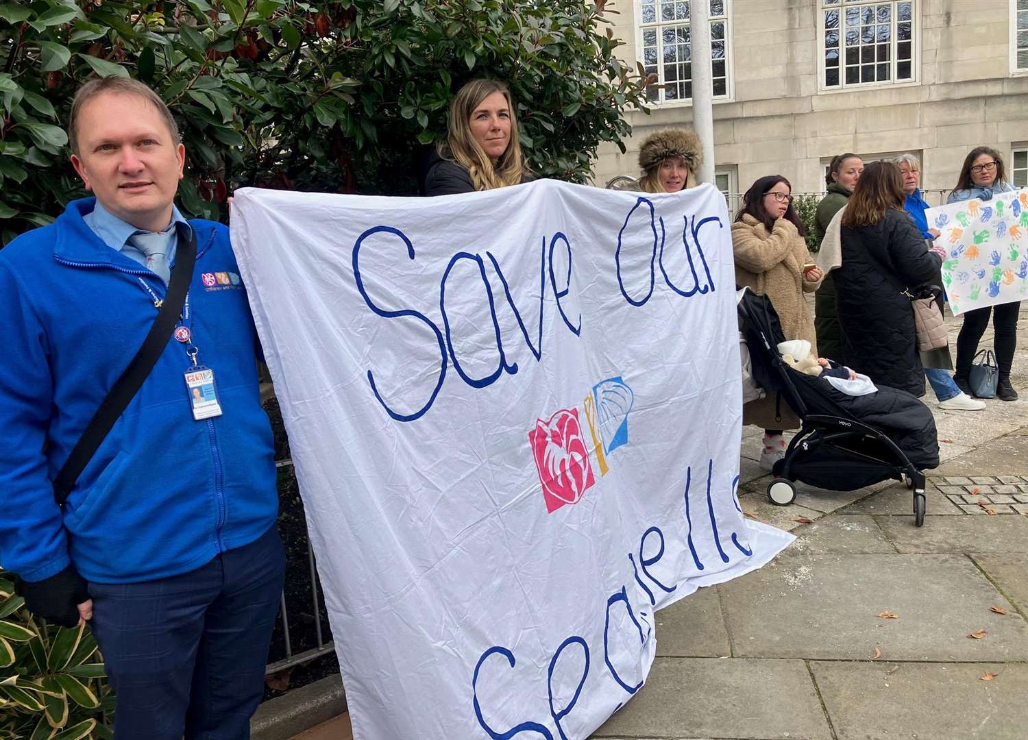 Protesters from Seashells at County Hall on November 21